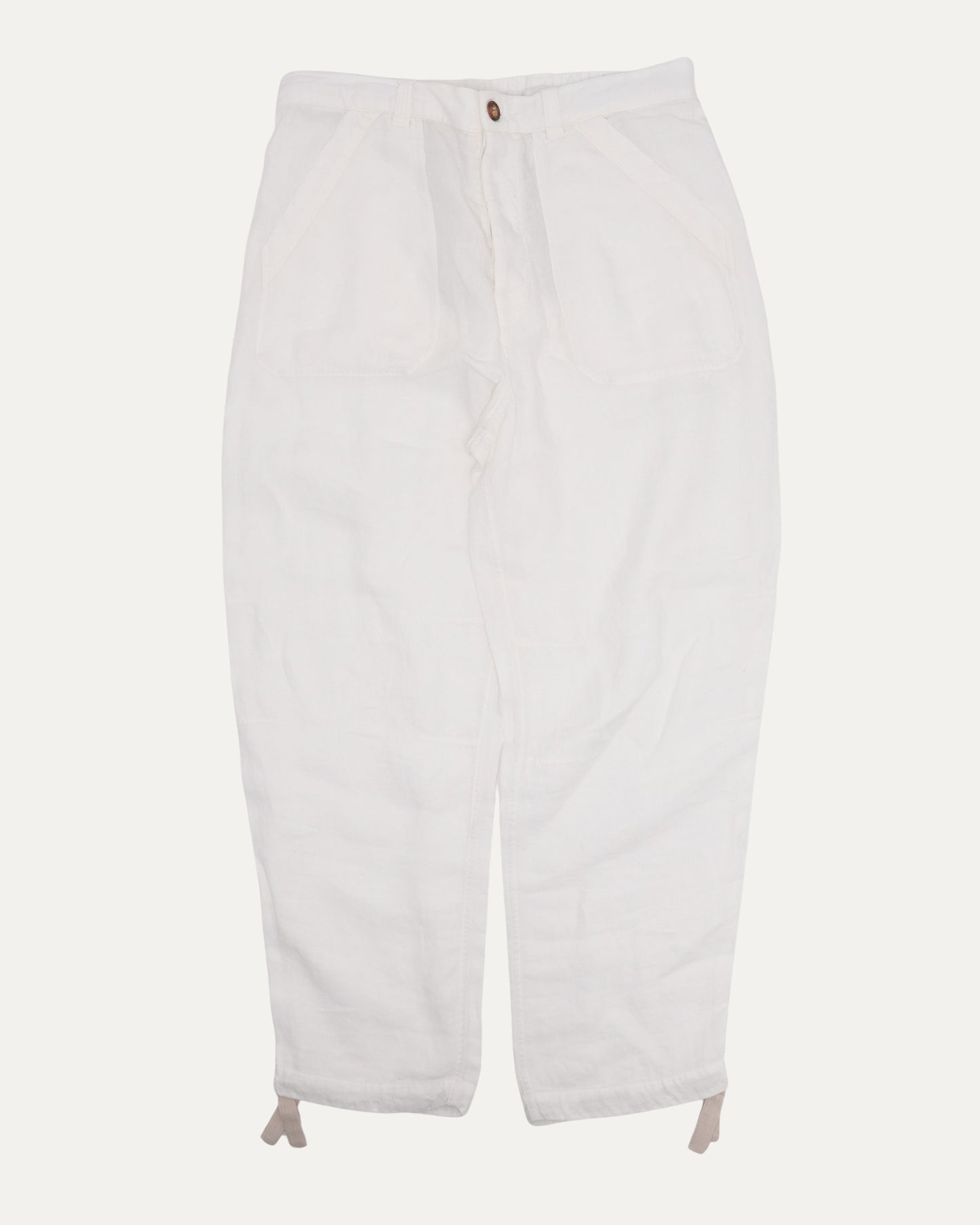 Linen Fatigue Pocket Drawstring Pants