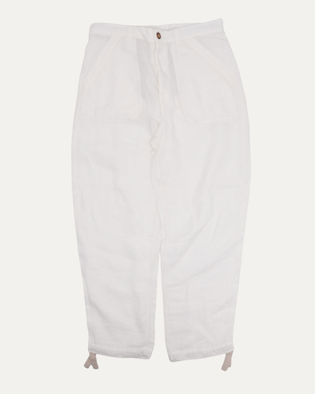 Linen Fatigue Pocket Drawstring Pants