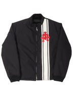Faux Fur Lined Cemetery Cross Patch Racing Jacket
