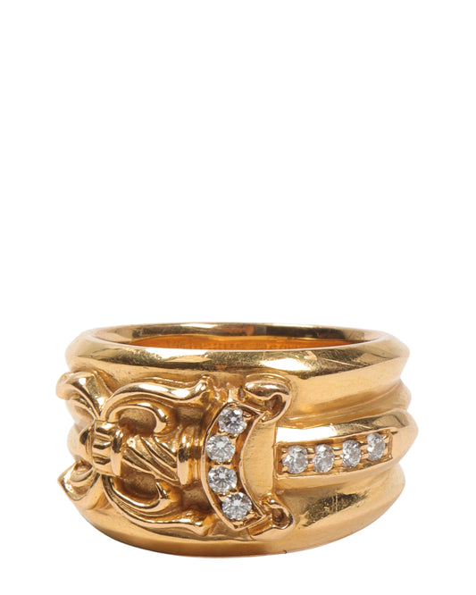 22k Gold Diamond Dagger Ring