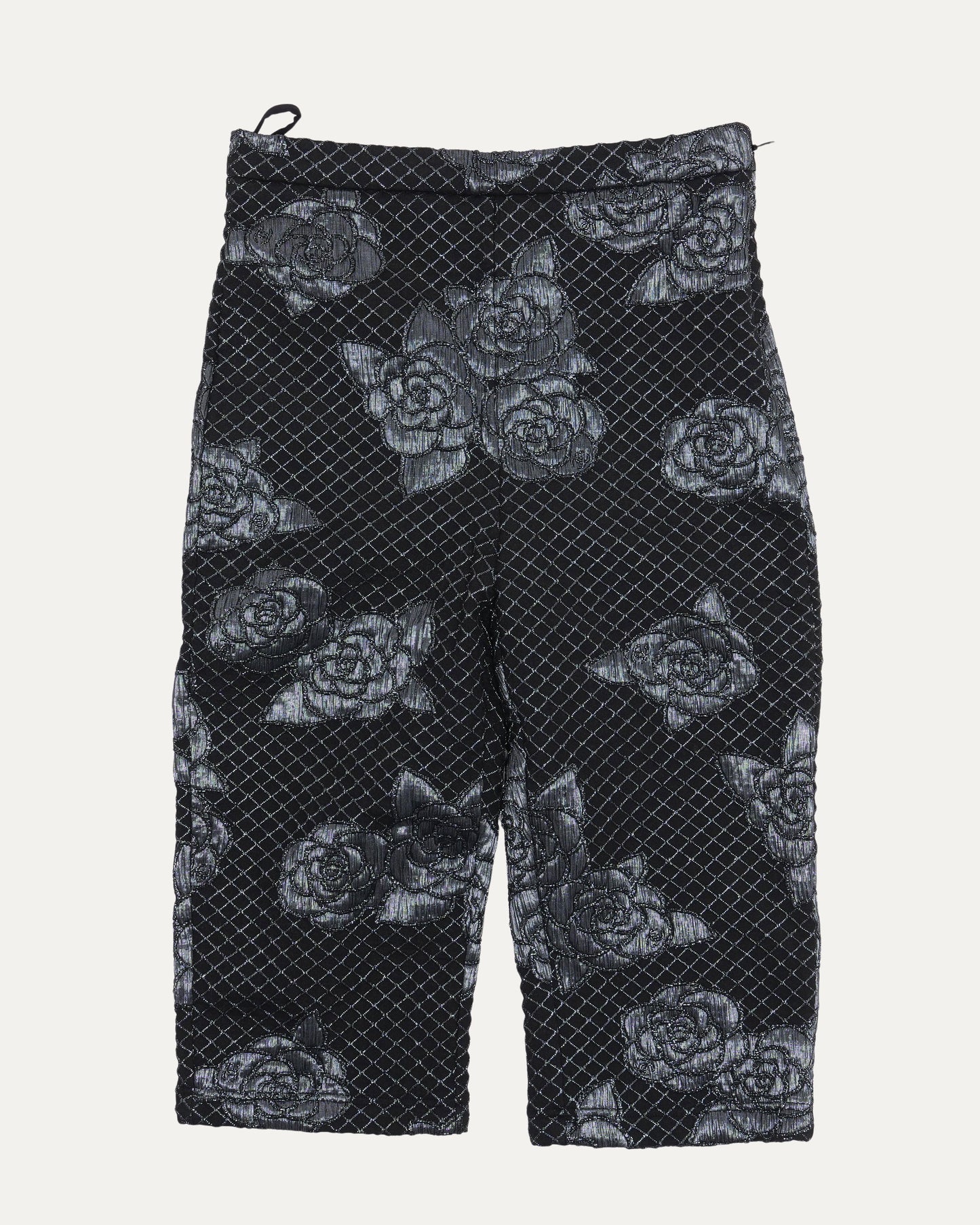 Quilted Camelia Embroidered Shorts