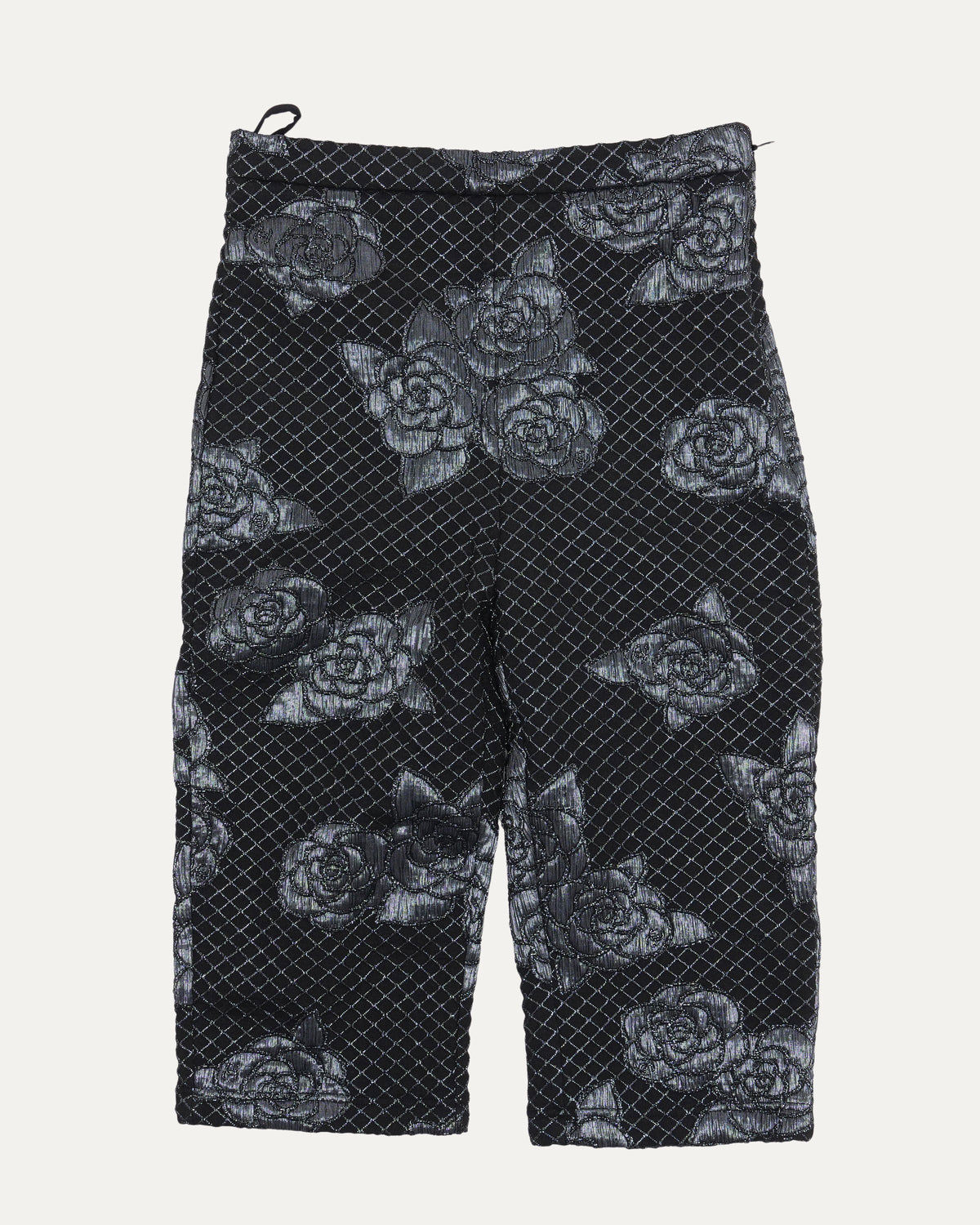 Quilted Camelia Embroidered Shorts