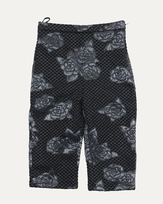 Quilted Camelia Embroidered Shorts