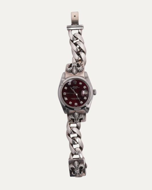 Diamond Fleur De Lis Rolex Oyster Perpetual 34mm Watch