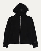 Plus Cross Patch Embroidered Vertical Logo Zip Up Hoodie