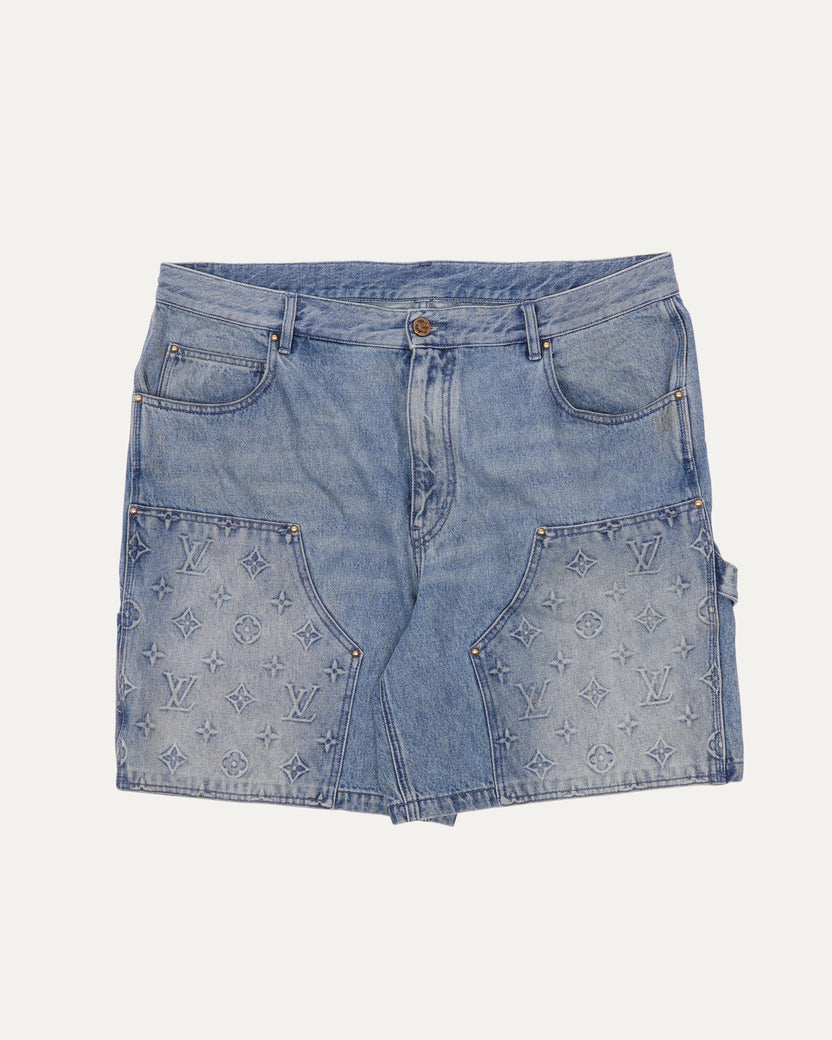 Monogram Double Knee Denim Shorts