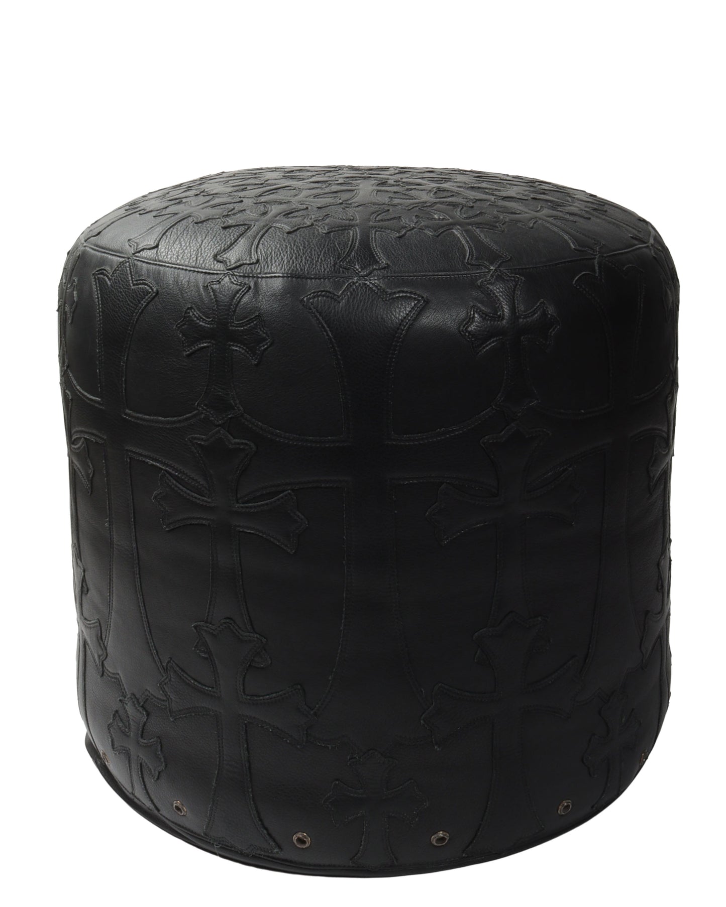 Leather Cross Patch Stool