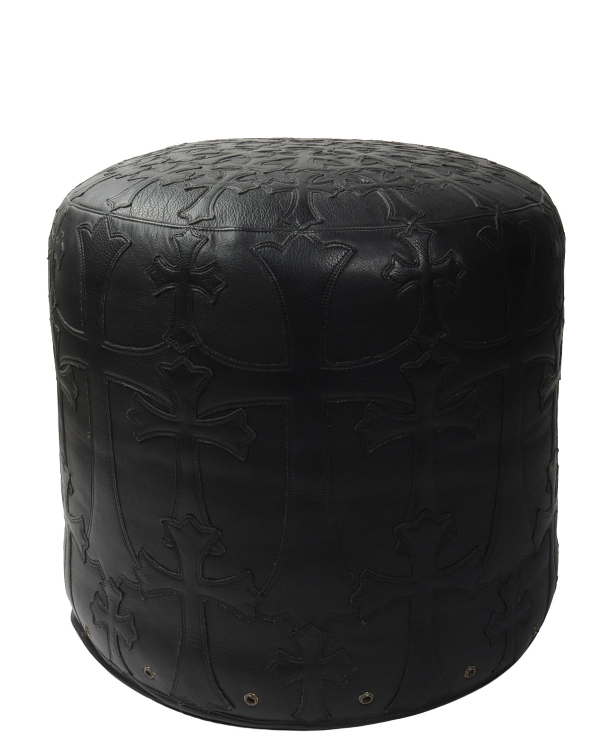 Leather Cross Patch Stool