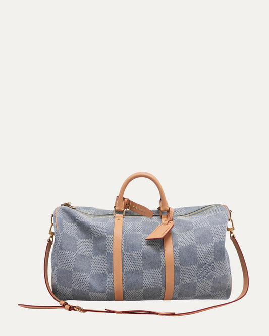 Denim Damier Keepall Bandoulière 50