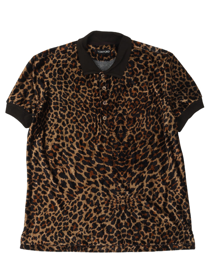 Leopard Print Collared Shirt