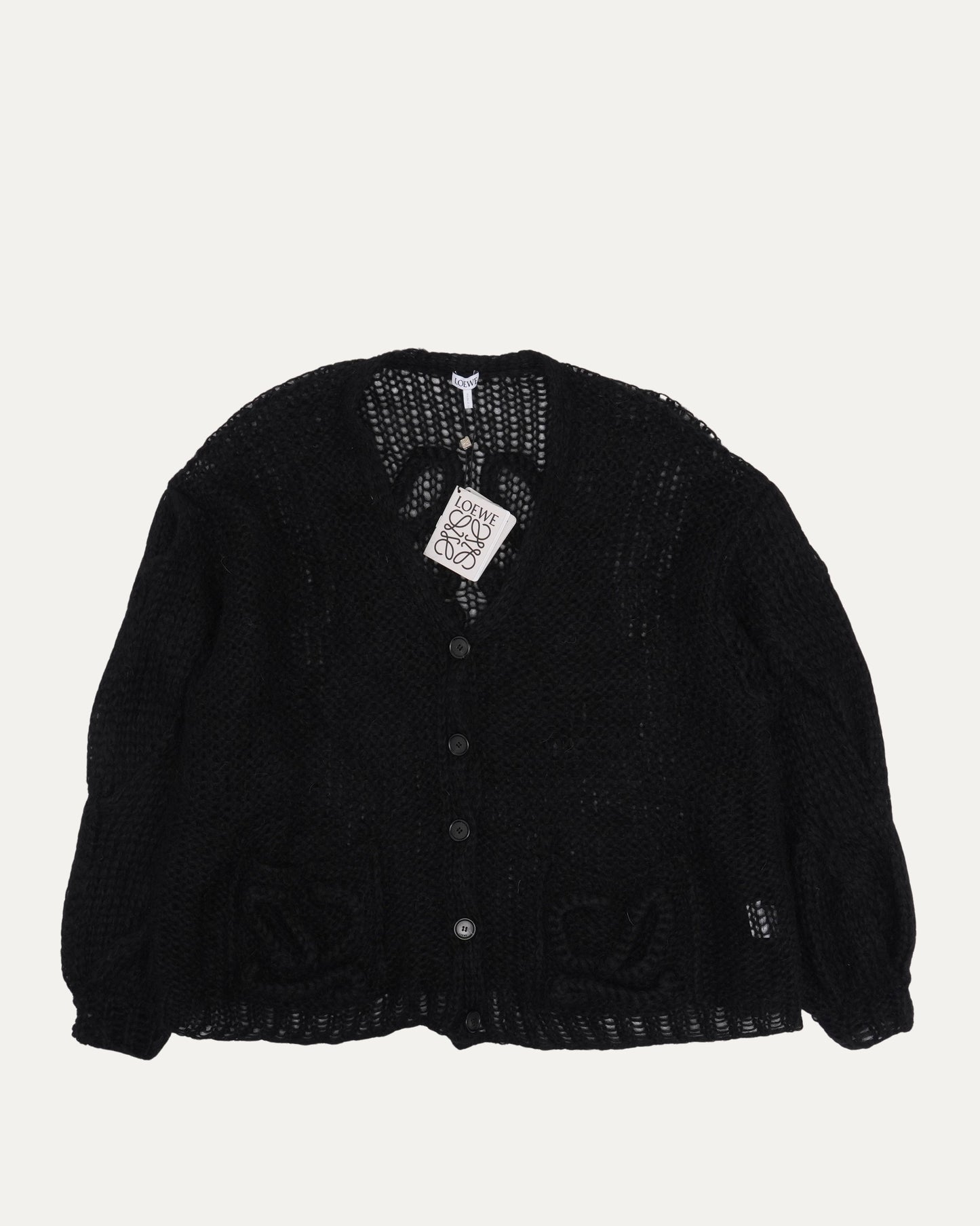 Mohair Blend Anagram Cardigan Sweater