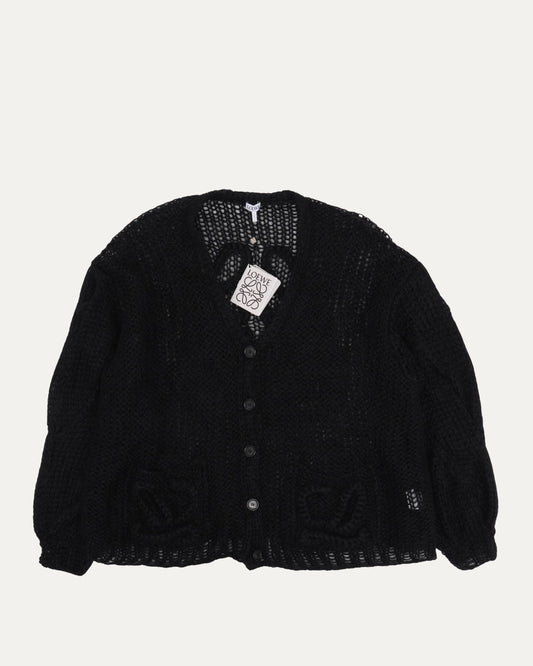 Mohair Blend Anagram Cardigan Sweater