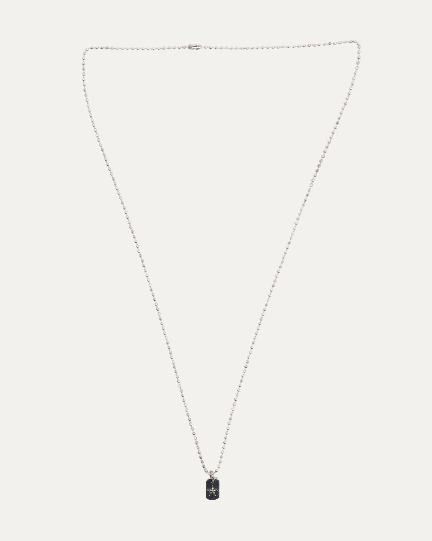 Mini Star Dog Tag Pendant on Ball Chain Necklace