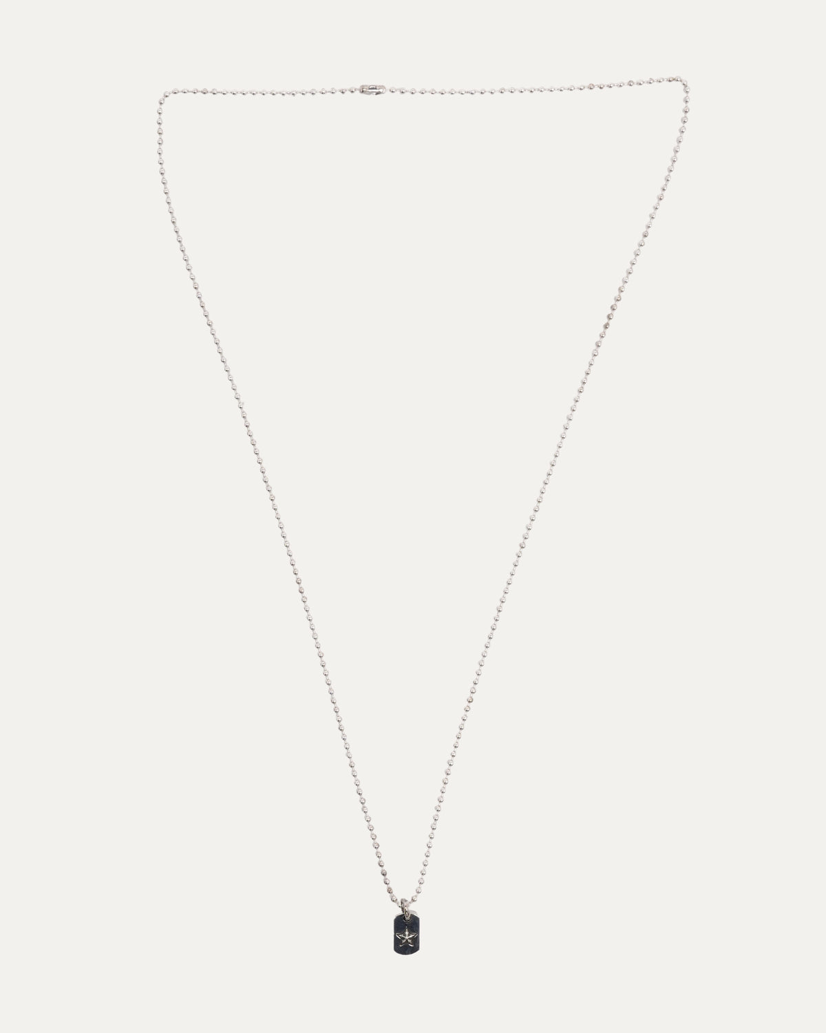 Mini Star Dog Tag Pendant on Ball Chain Necklace