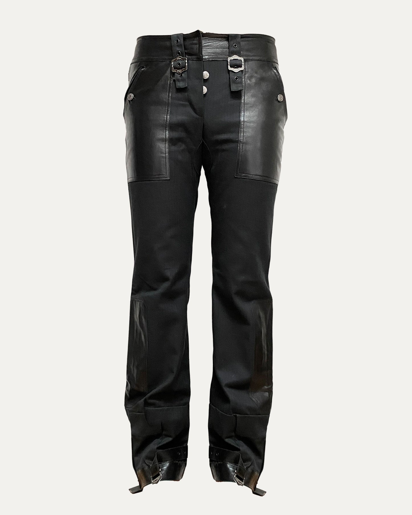 FW 2003 Leather And Cotton Trousers