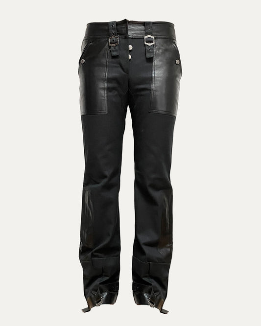 FW 2003 Leather And Cotton Trousers