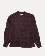 Band Collar Floral Print Shirt