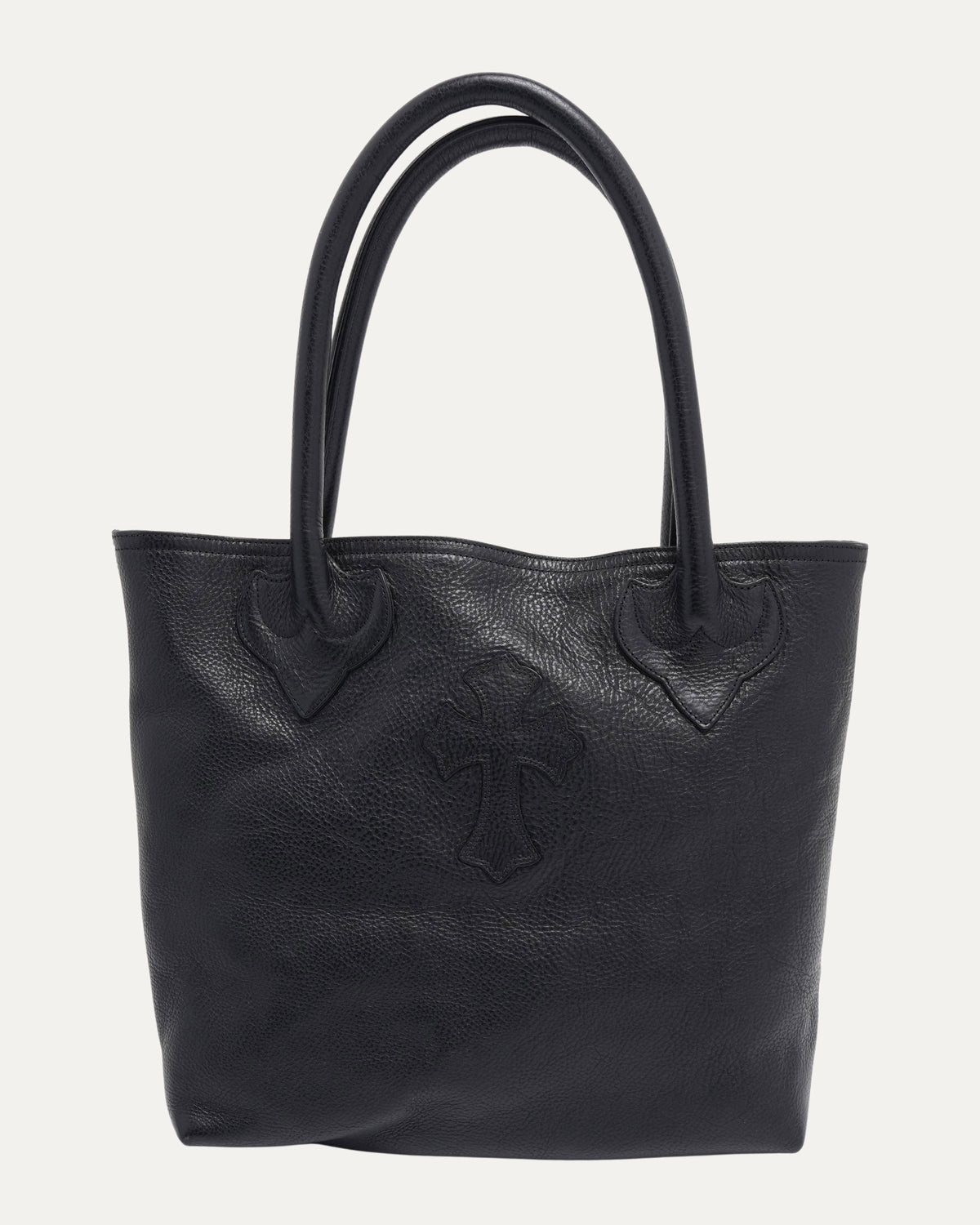 Cross Patch Leather Tote Bag