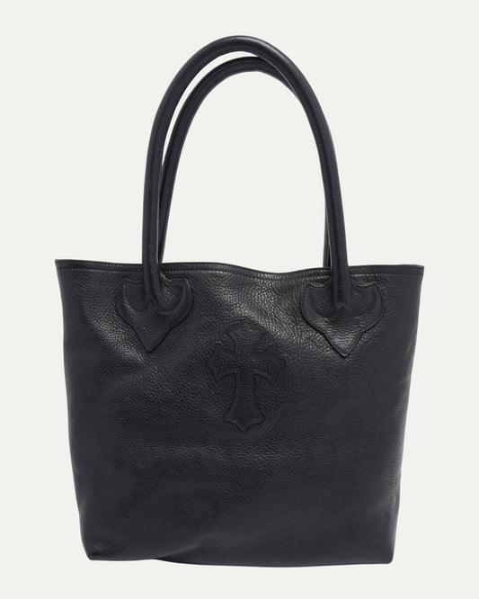 Cross Patch Leather Tote Bag