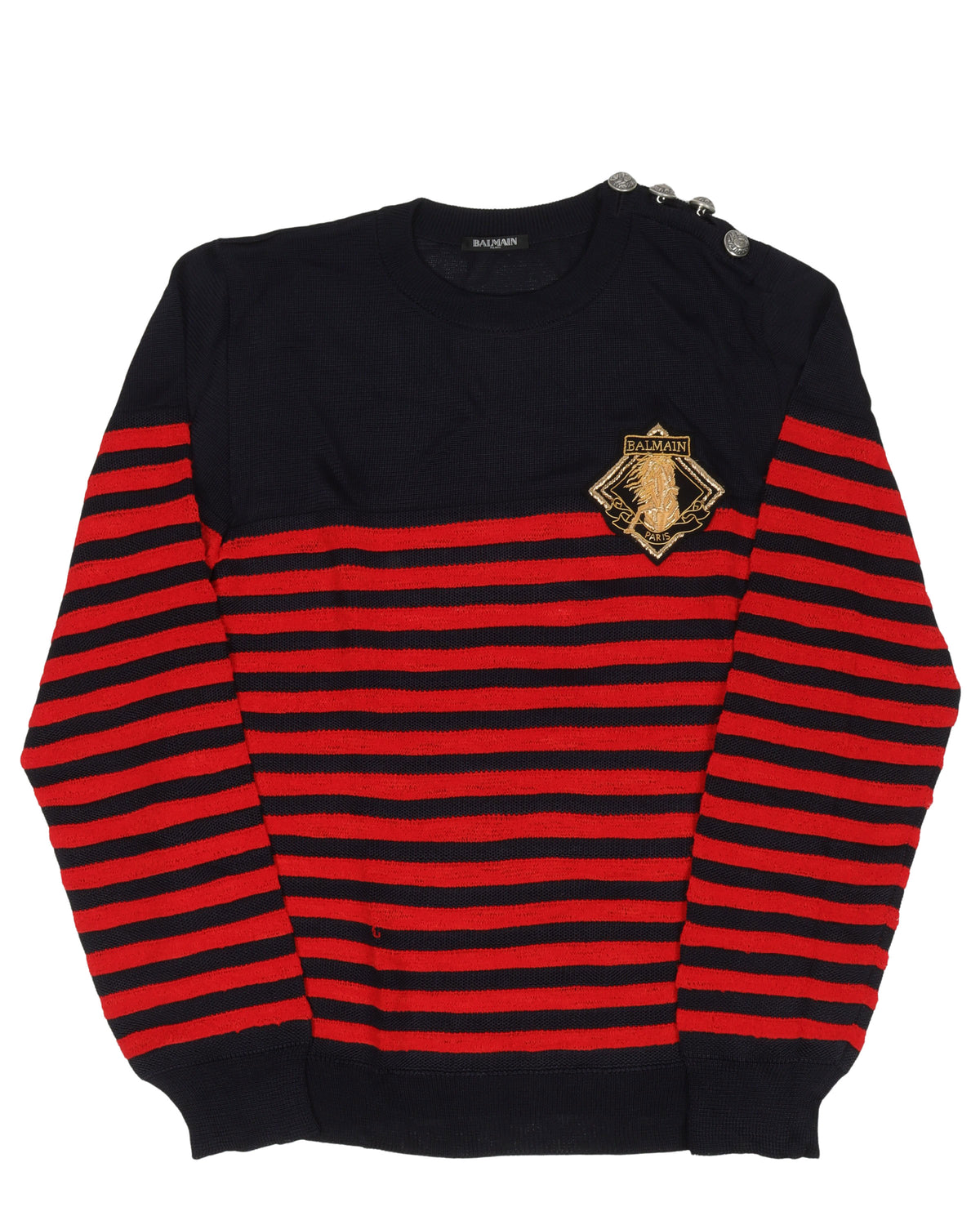 Embroidered Striped Sweater