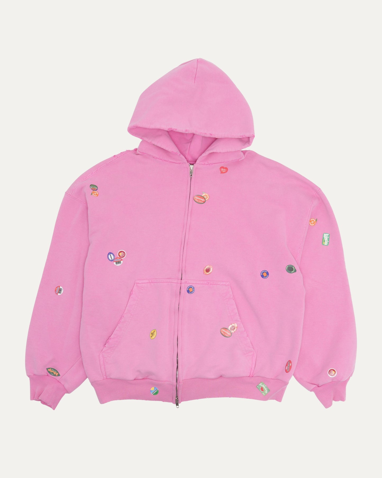 Fruit Sticker Zip Up Hoodie