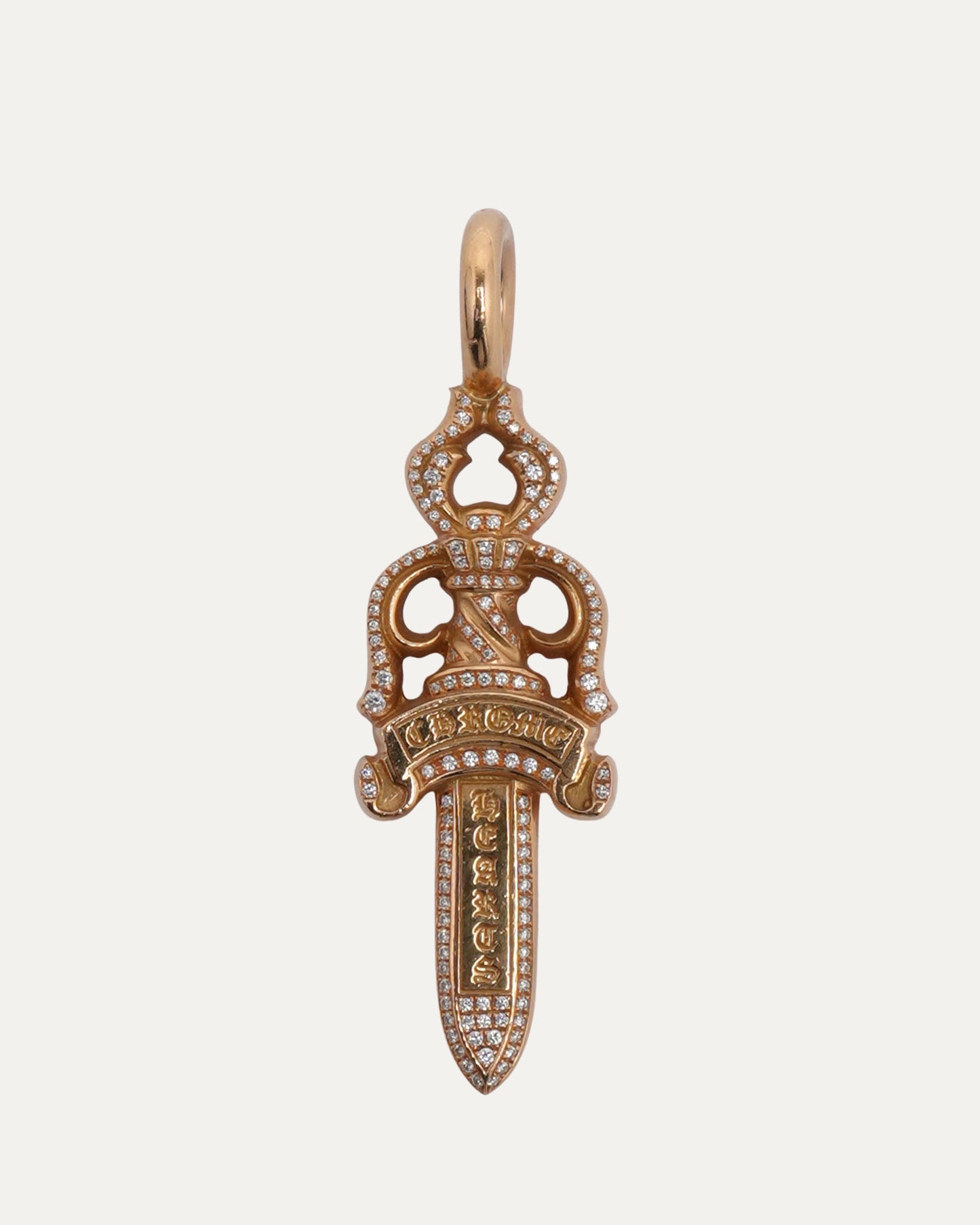 22k Gold & Diamond Dagger Pendant