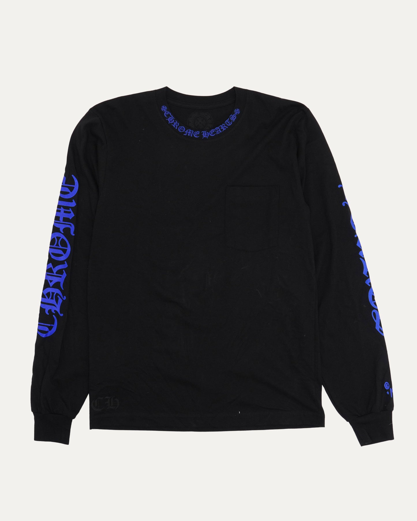 Neck Logo Long Sleeve Pocket T-Shirt