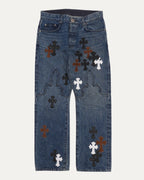 Turbo Diesel Cross Patch Fleur Knee Jeans