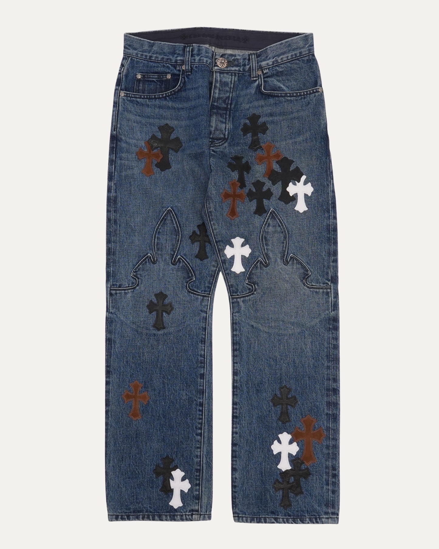 Turbo Diesel Cross Patch Fleur Knee Jeans