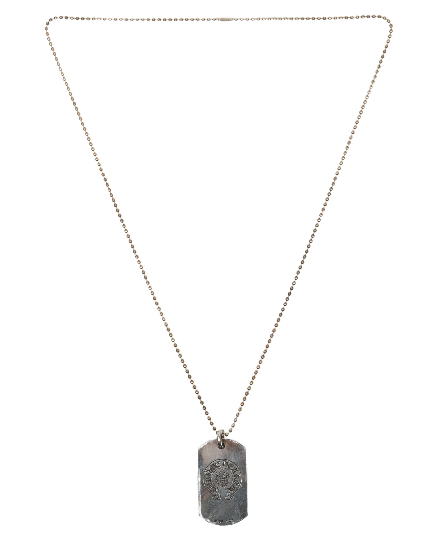 Paris Dog Tag Pendant with Chain