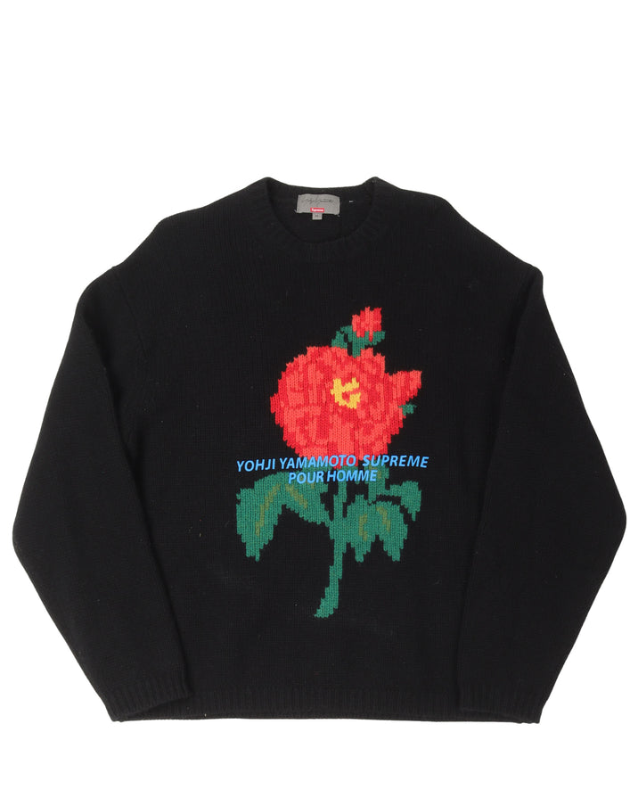 Yohji Yamamoto Flower Knit Sweater