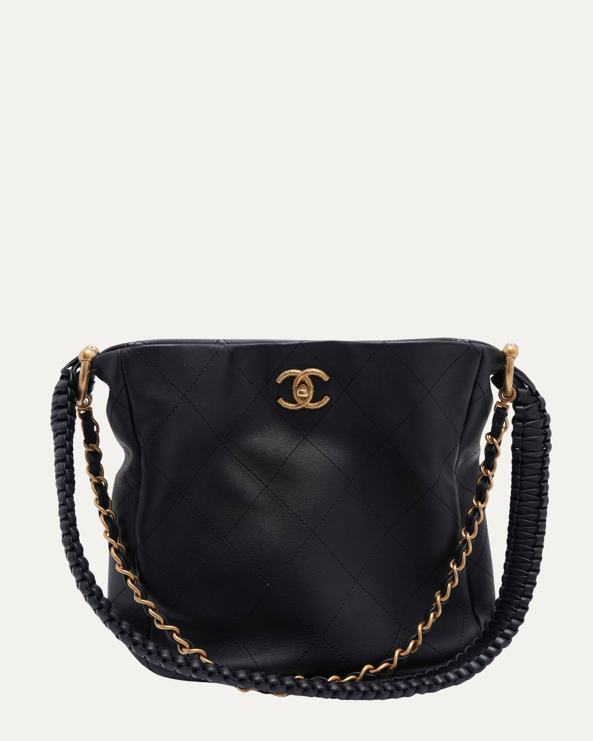 Braided Handle Hobo Bag