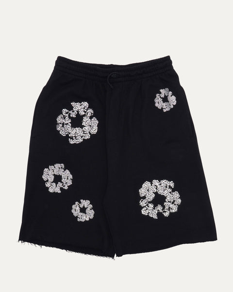 J♡様　THEREDTHREAD ♥S embroidery shorts Denim Tears Swarovski Embellished Cotton Wreath Sweat Shorts