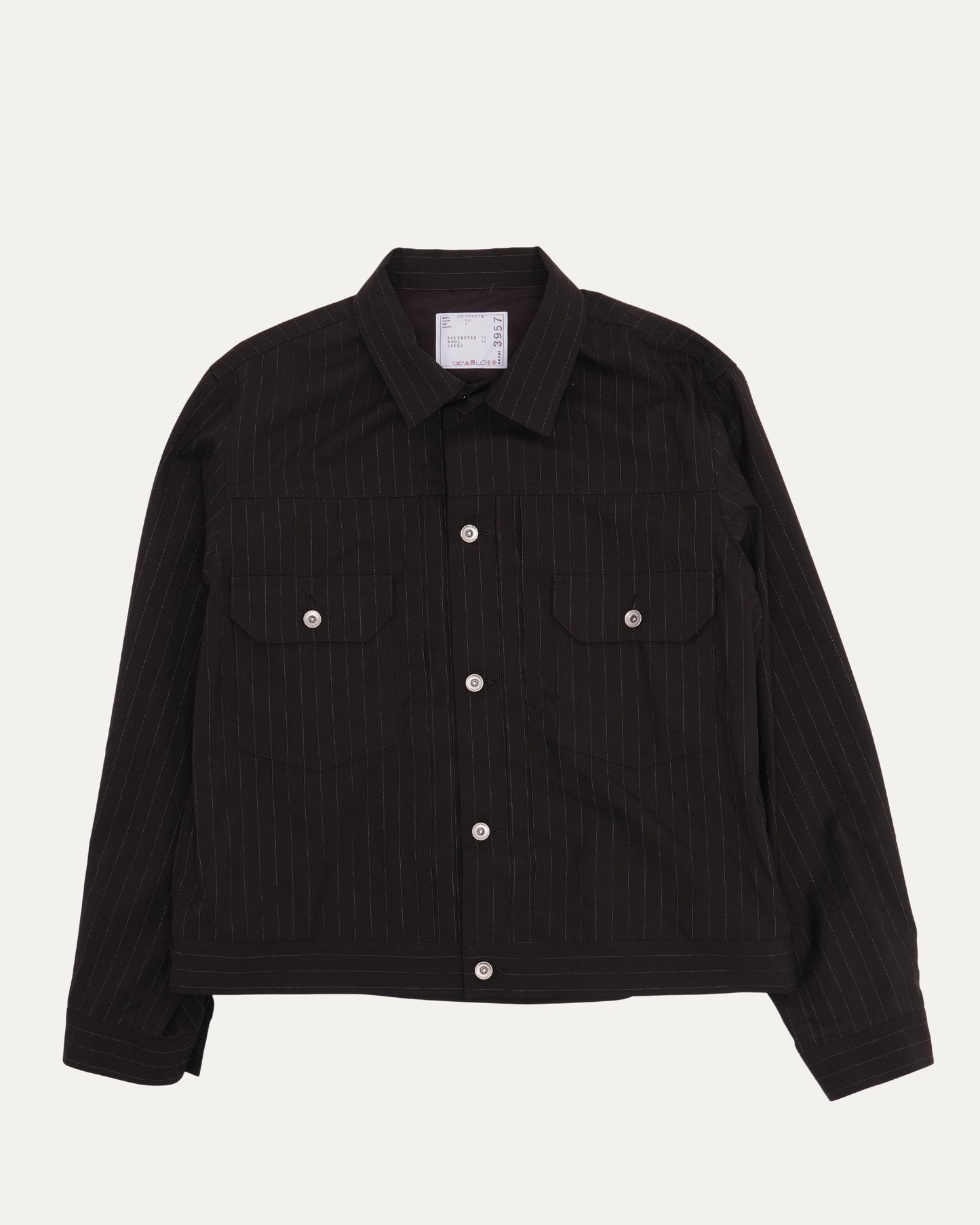 Wool-Blend Chalk Stripe Jacket