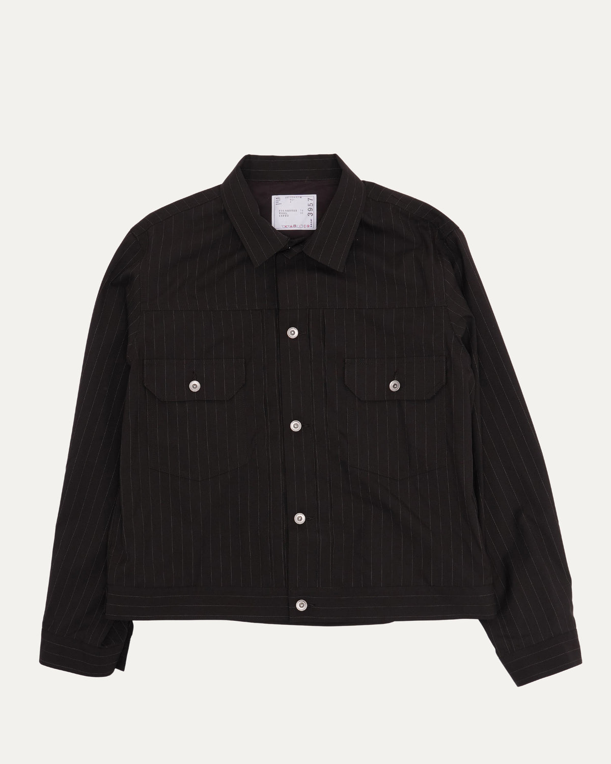 Wool-Blend Chalk Stripe Jacket