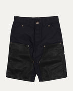 Nylon and Leather Double Knee Shorts
