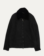Shearling Collar Leather Jacket