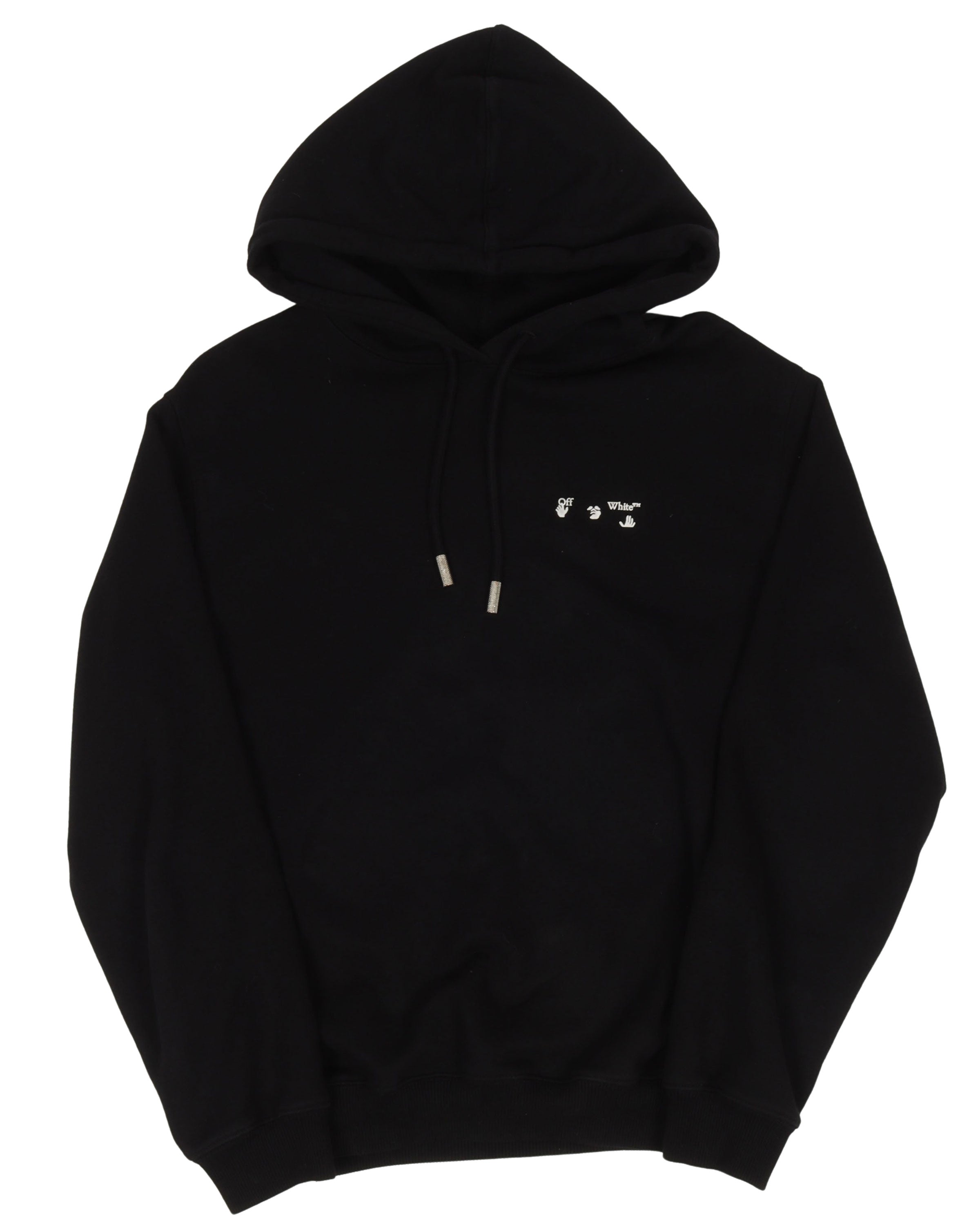 Off-White logo-print cotton hoodie - Black