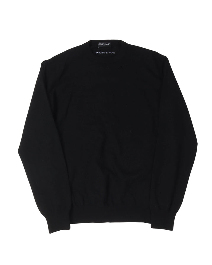Wool Blend Knit Crewneck Sweater