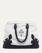 Filigree Cross Embellished Slouchy Mo Bag