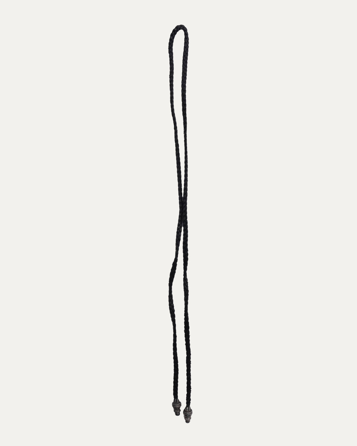 Braided Leather Necklace with Silver Aglets