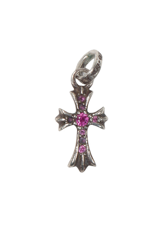 Baby Fat Pink Sapphire Cross Charm