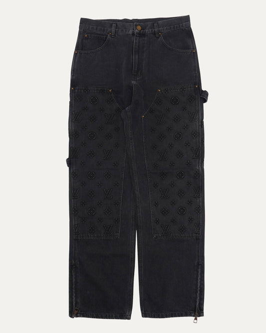 Embossed Monogram Double Knee Carpenter Pants