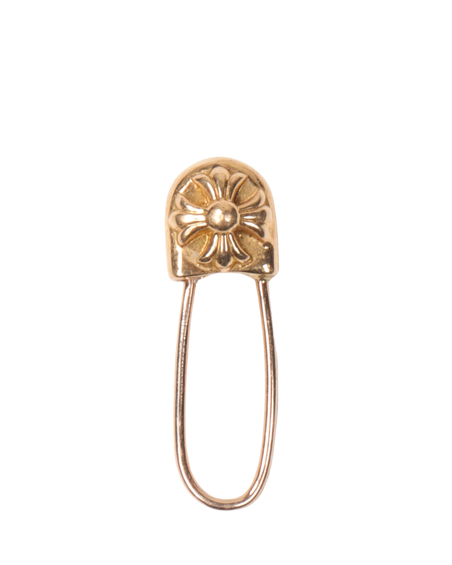 22k Gold Safety Pin Earring