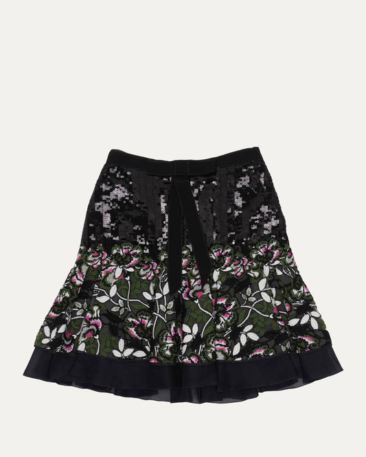 Sequin Floral Skirt