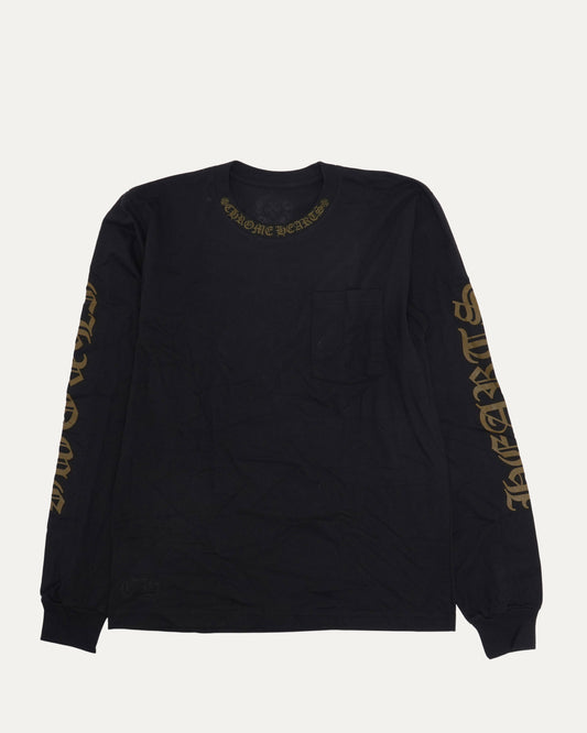 Neck Logo Long Sleeve Pocket T-Shirt