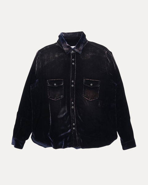 ユ*ウ様 saint laurent ウェスタンシャツ　37 Saint Laurent Velour Jewel Tone Shirt – Justin Reed