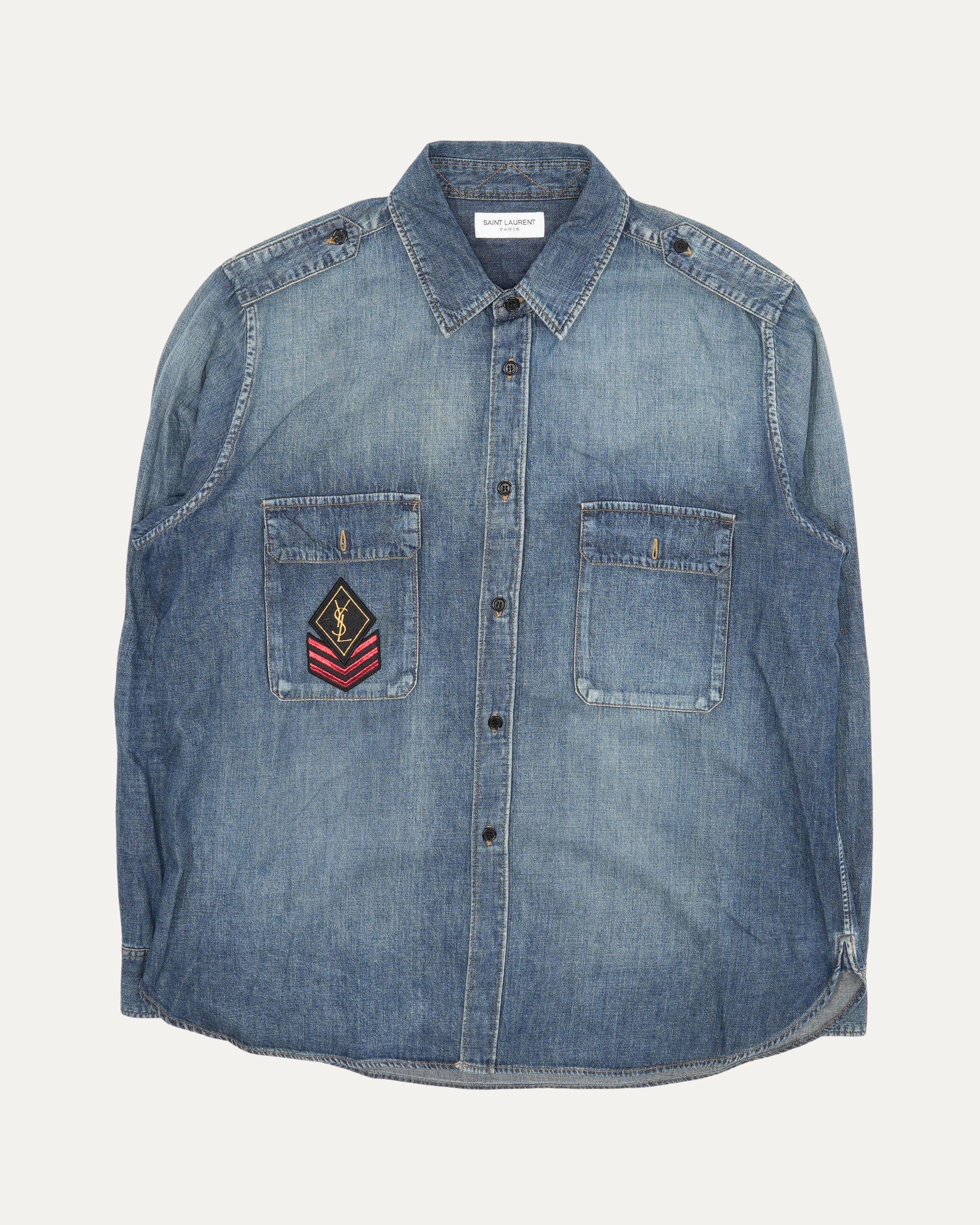 Denim Military Patch Shirt