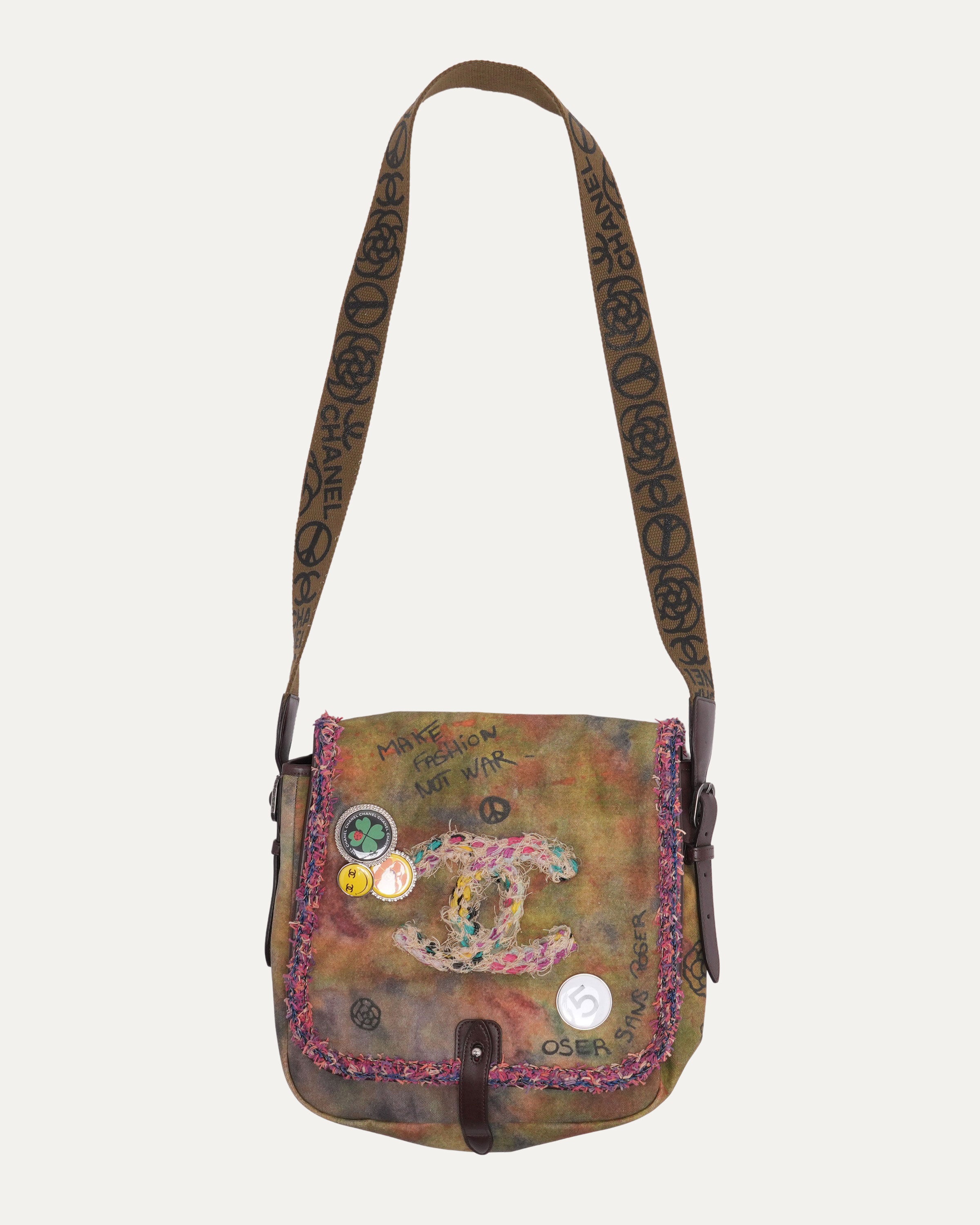 Chanel Washed Toile Graffiti On The Pavements Small Messenger Bag