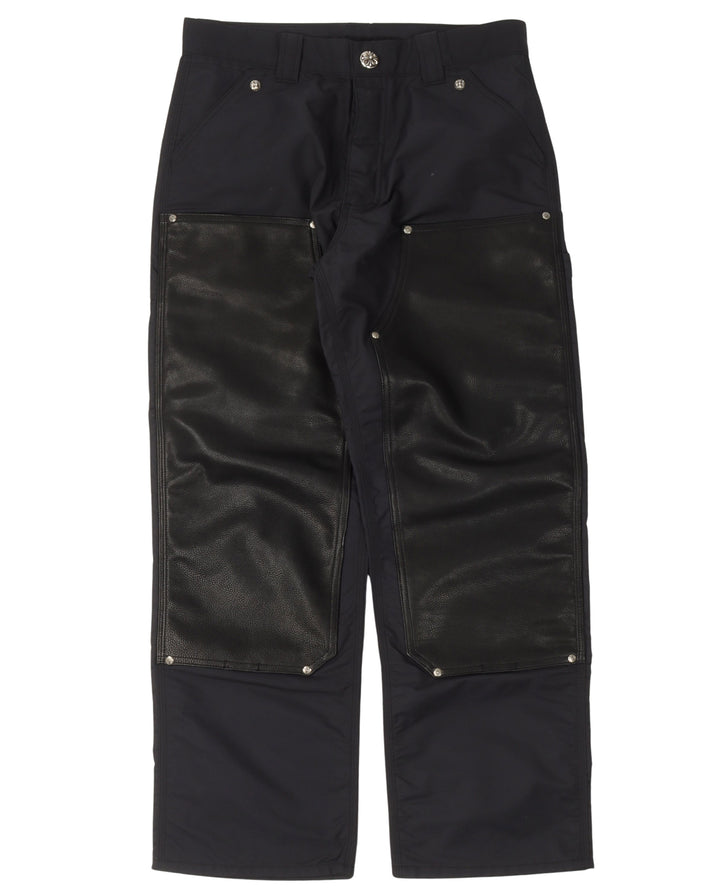 Leather Double Knee Nylon Carpenter Pants